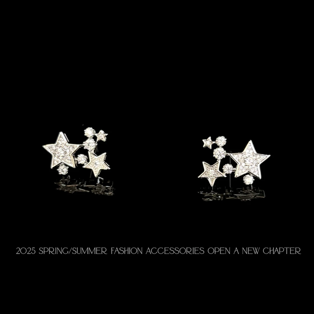 铜合金耳饰 镀K金 2025款C2436【流星雨】BOBAOLI 耳钉