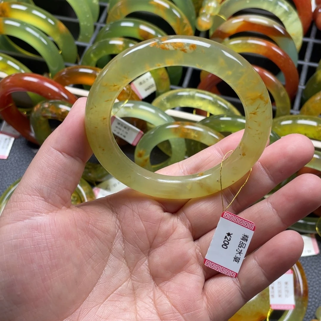 未镶嵌蛇纹石玉手镯有裂手镯特价不退不换