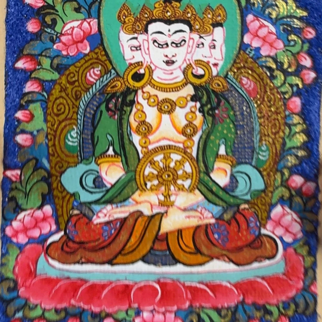 吊坠纯手绘大日如来唐卡