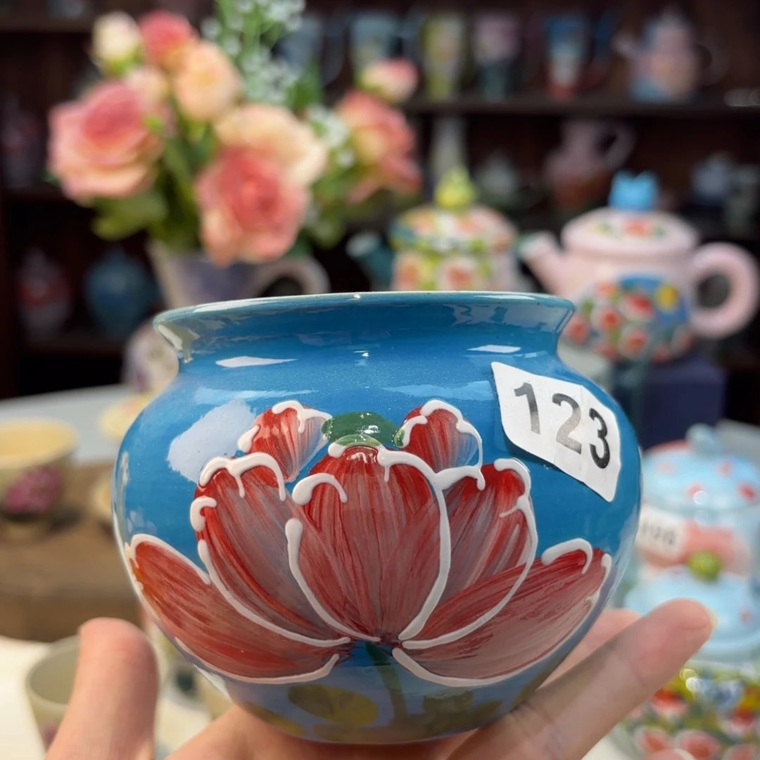 瓷片景德镇手绘高温釉下彩陶瓷茶具