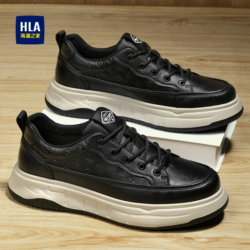HLA/海澜之家男鞋板鞋秋冬季新款舒适低帮休闲鞋厚底百搭潮流鞋子