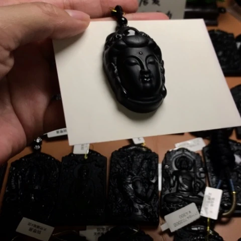 天然缅甸a货钢琴黑挂件