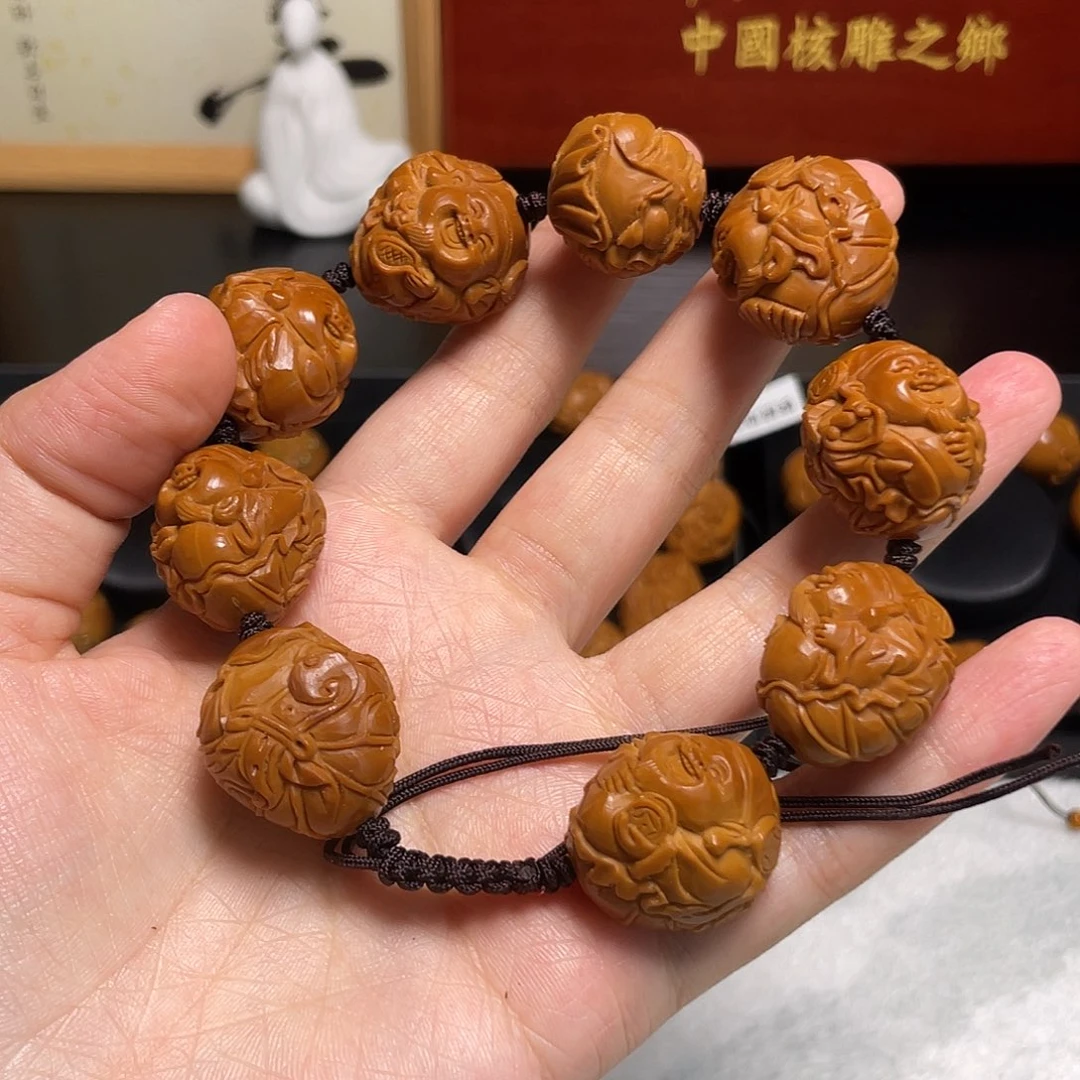 橄榄核手串/手链荷叶财神