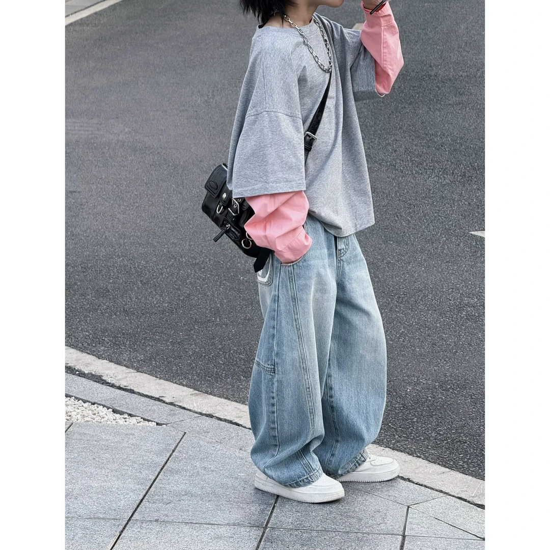 男童裤子春秋款2025新款儿童春装中大童牛仔裤春秋男孩卡通长裤潮