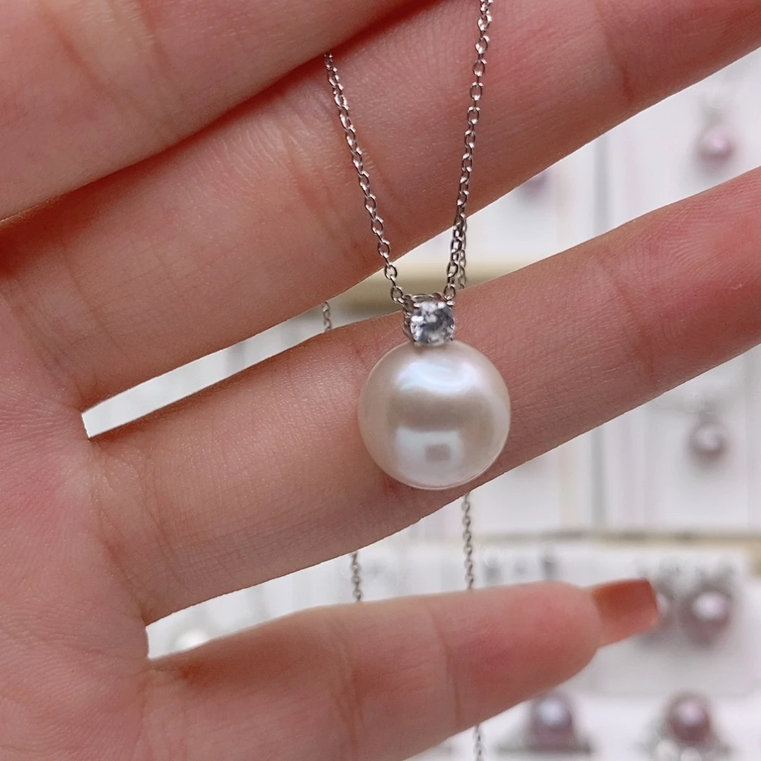 淡水珍珠银S925镶嵌颈饰