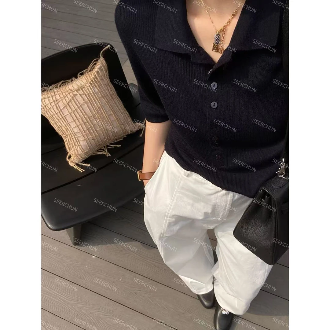 【纯纯女装】SEER CHUN高品质柔软polo针织衫 51124