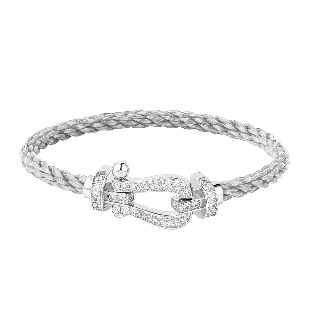 马蹄灰绳手链设计轻奢气质时尚 8445