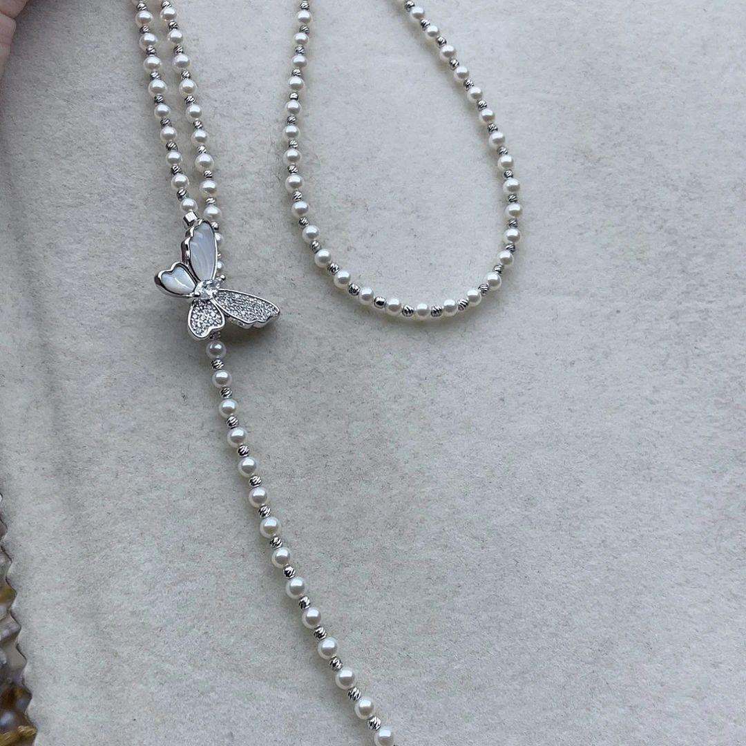 套链59银S925镶嵌淡水珍珠