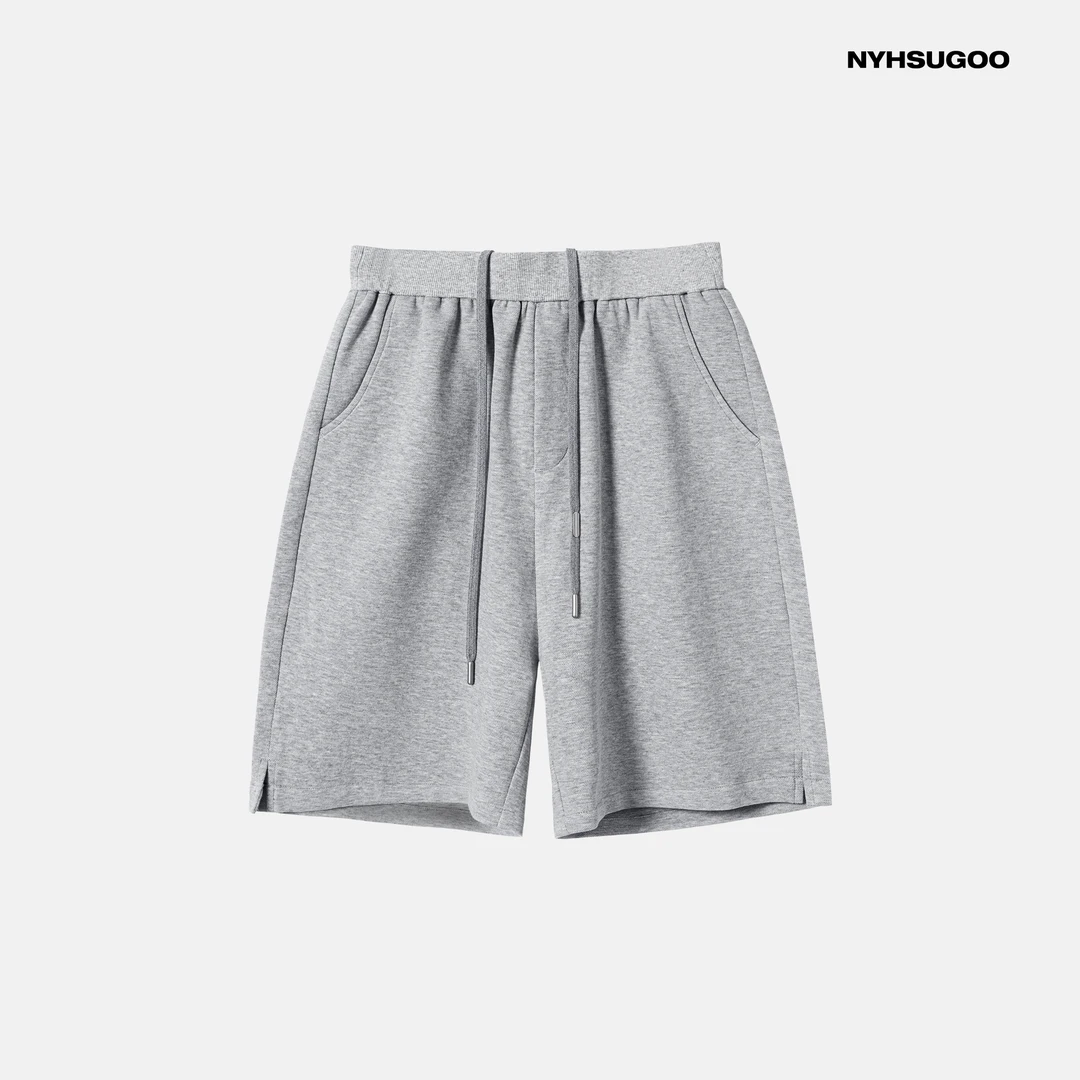 NYHSUGOO/南乙新品男士重磅340G珠地双面卫衣面料3690洗水短裤