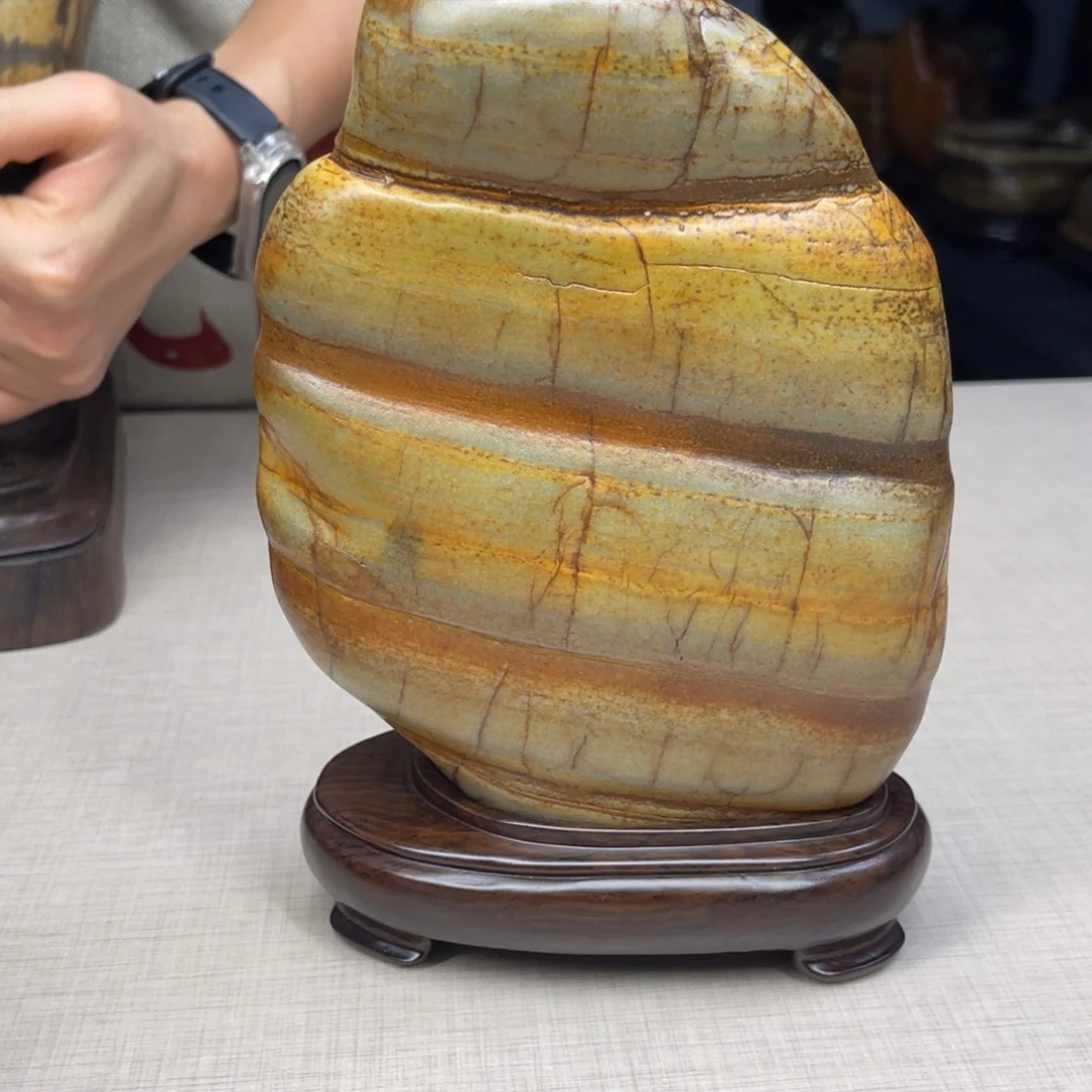 石材广西大化彩玉石配底座
