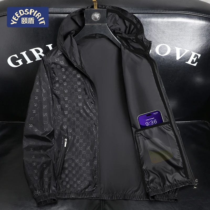 颐盾渐变色连帽防晒衣防紫外线轻量户外透气钢印夏季男士皮肤衣