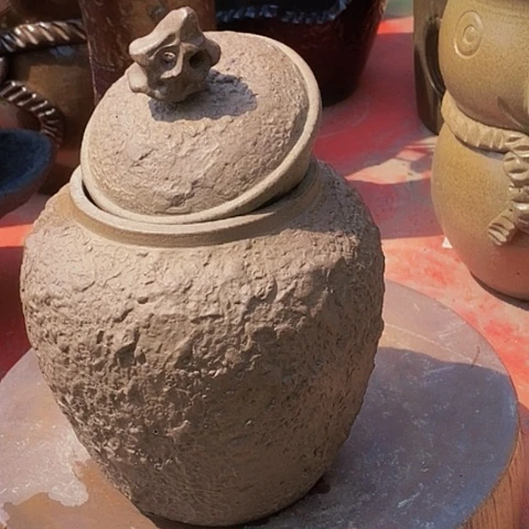 紫砂花盆口10.5高度15.5茶叶罐处理