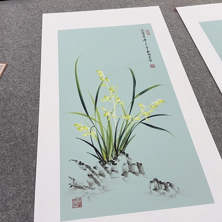 国画国画立体兰花作品
