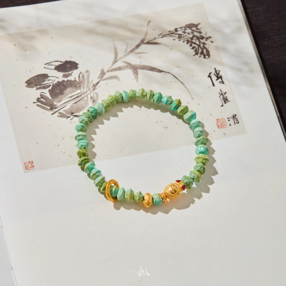 【松柏】·似梓珠宝· 18k绿松手串 SZCC2050185