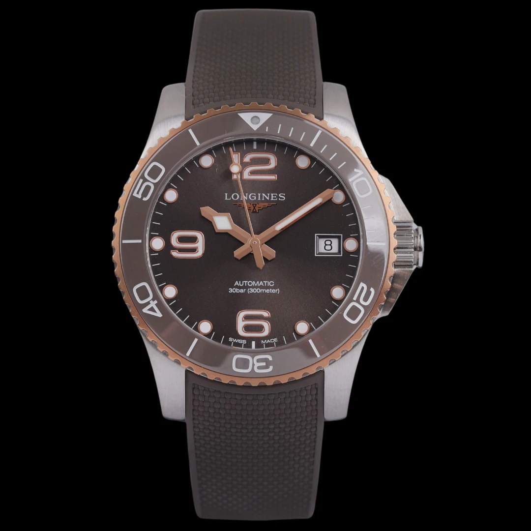 99新 Longines/浪琴 未使用25全套/间金灰康/陶瓷圈39盘