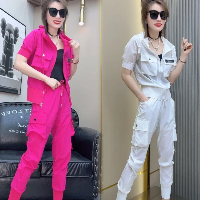 3695#短袖卫衣小脚裤两件套