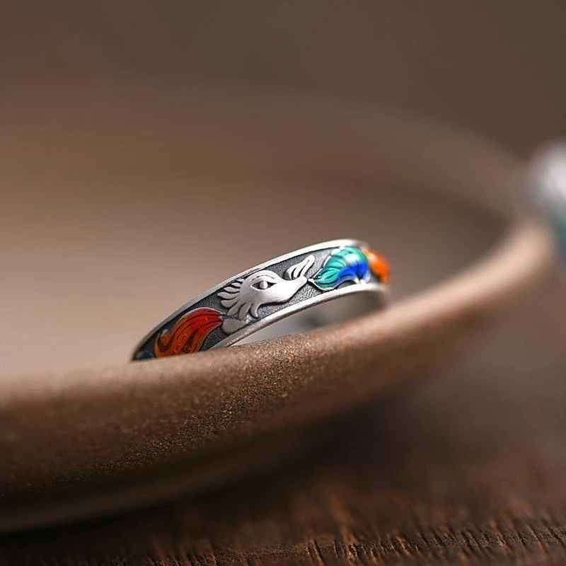 九尾狐狸复古做旧工艺民族风国潮时尚百搭开口调节个护工具