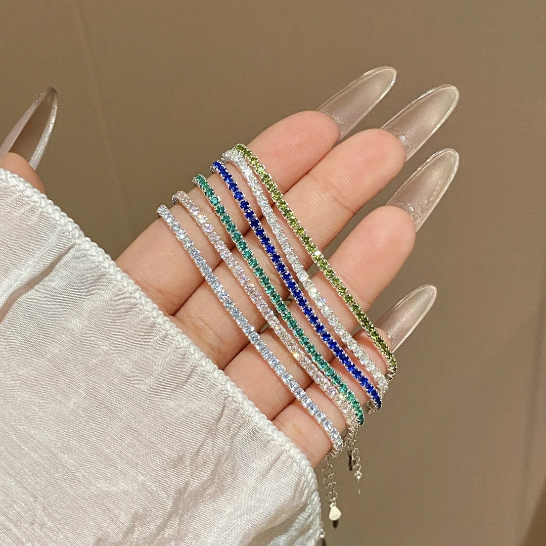 925银合成锆石手链 【六色】简约精致百搭高级感手链A1680