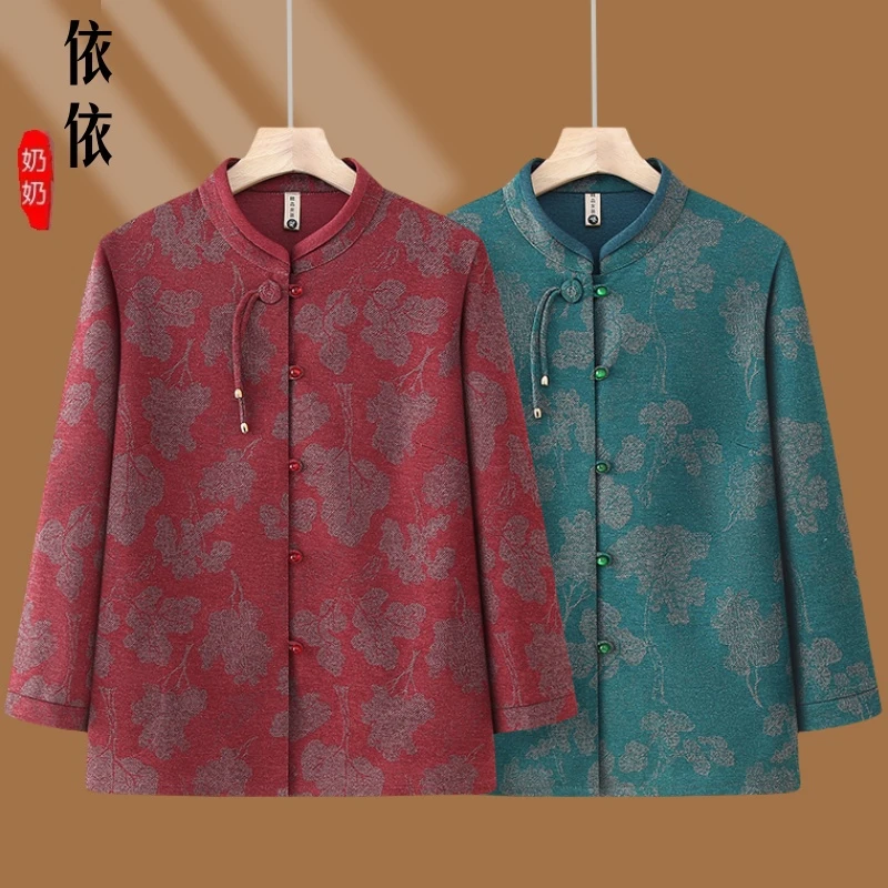 2025年老太太春季新款老人衬衫春夏中老年人妈妈时尚上衣衬衣衣服