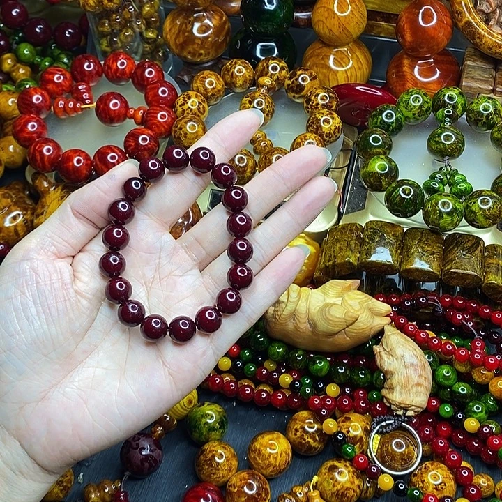 松木琥珀木文玩手串