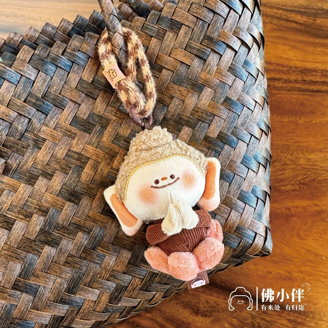 新版山西文创纪念品佛小伴平安合什莲花小佛美拉德版毛绒包挂车挂