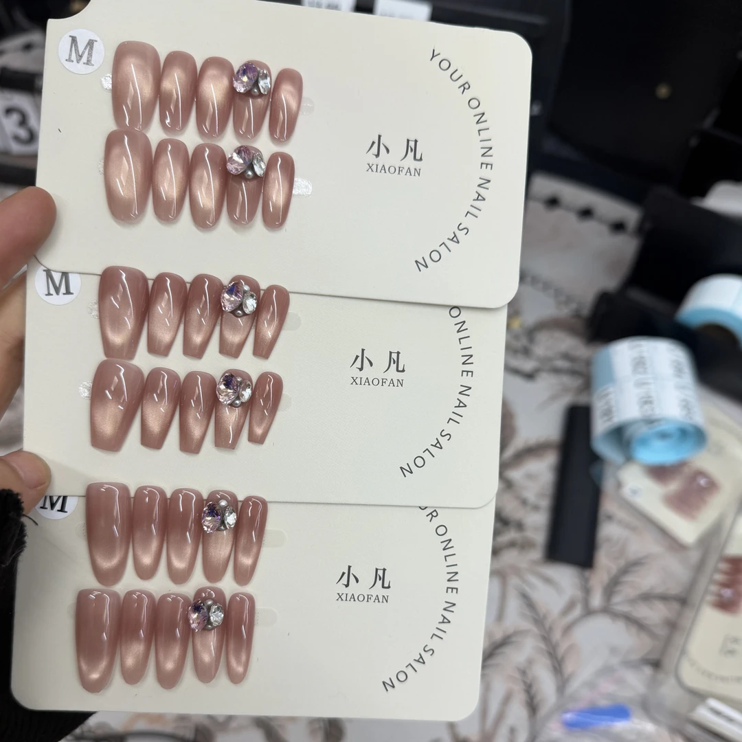 （粉月光）温柔显白高级纯手工穿戴甲