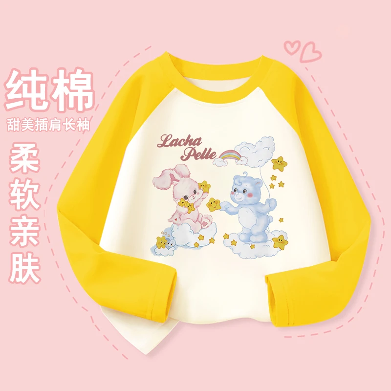 女童可爱卡通衣服春秋季儿童长袖圆领纯棉T恤女孩打底衫内搭洋气
