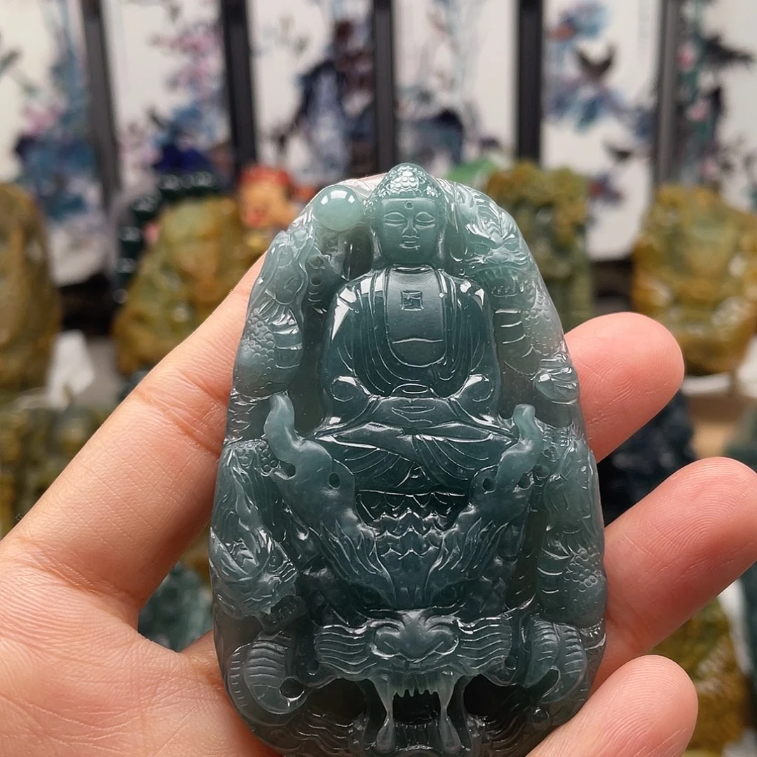 翡翠未镶嵌颈饰天然翡翠a货大日