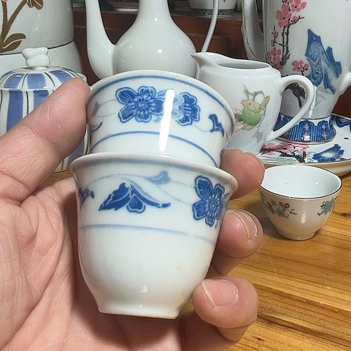 杯釉下五彩官窑瓷器2只