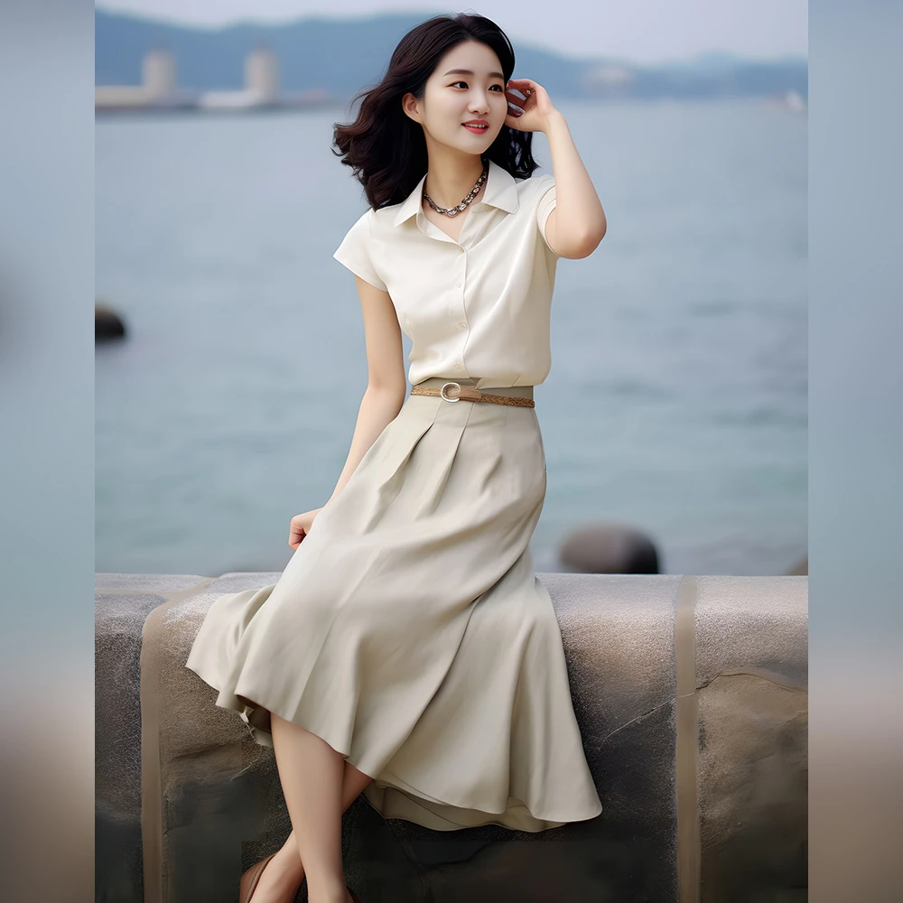 2025夏季法式冷淡女神范职业小个子通勤轻熟风套装裙简约气质显瘦