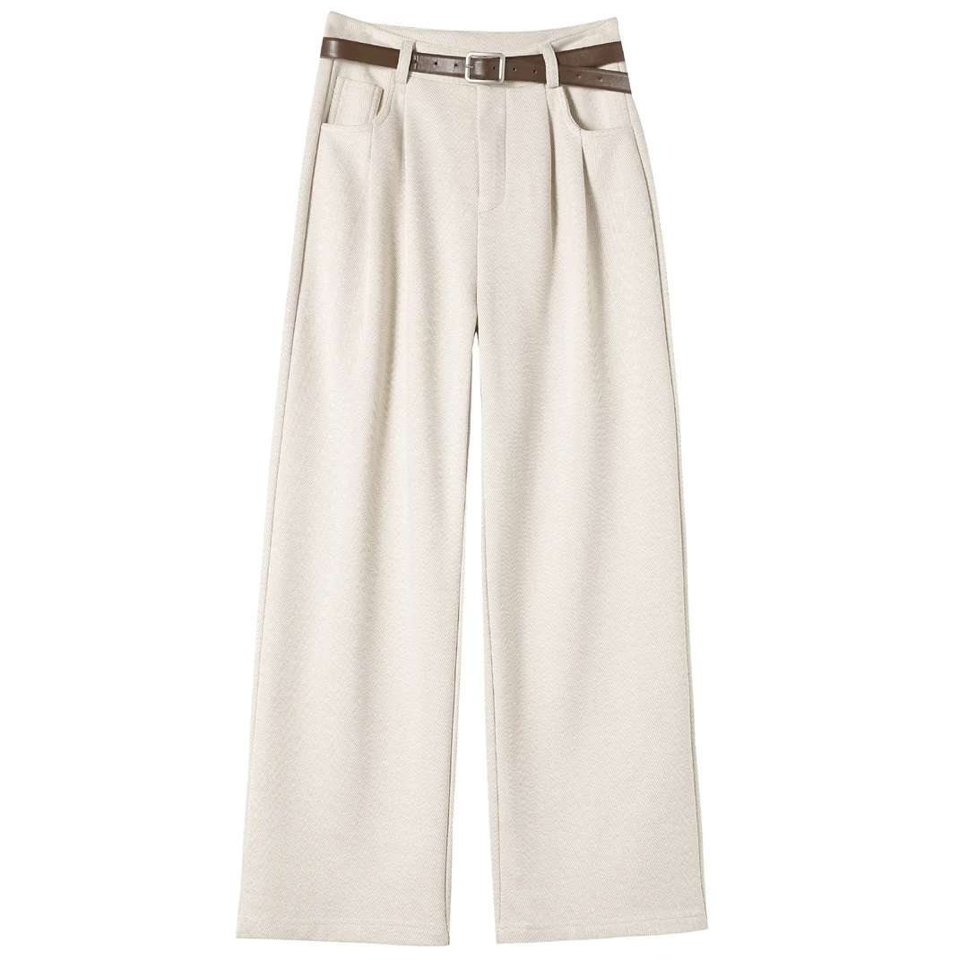 秋季直筒阔腿裤女装2025新款网红爆款穿搭灰色高腰休闲百搭垂感裤