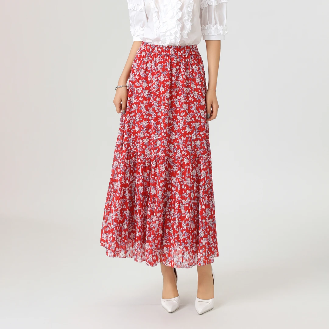 GIRDEAR/哥弟新款法式碎花半身裙时尚显瘦小众设计A字裙1200355