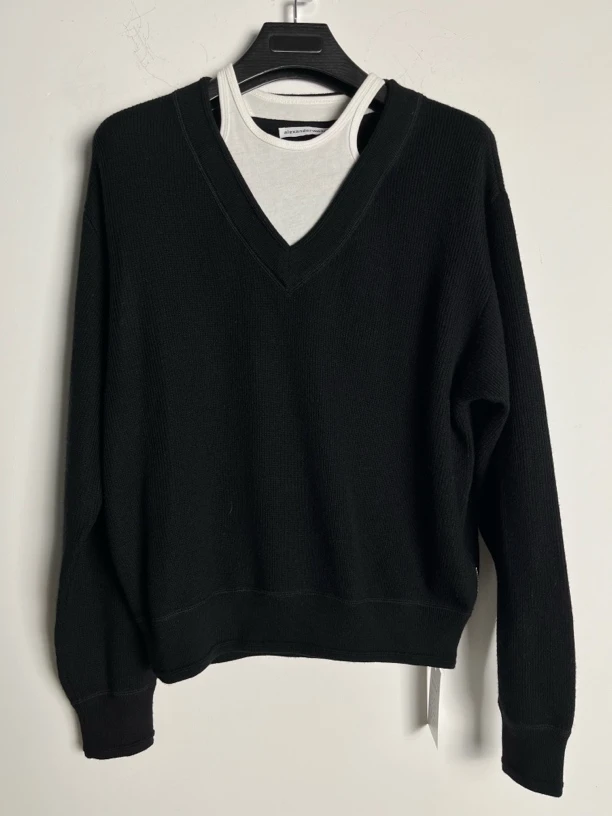 未使用 Alexander McQueen/亚历山大·麦昆 XS*1/黑色假两件/05480