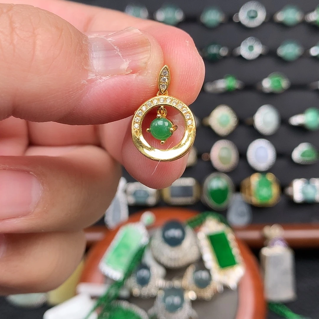 翡翠银S925镶嵌颈饰