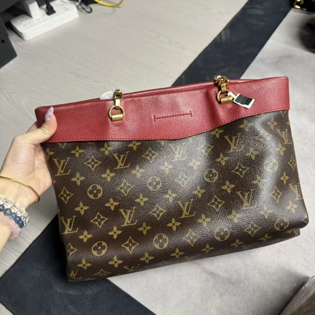 95新 GUCCI/古驰 01071lv红色开口托特/二奢包包