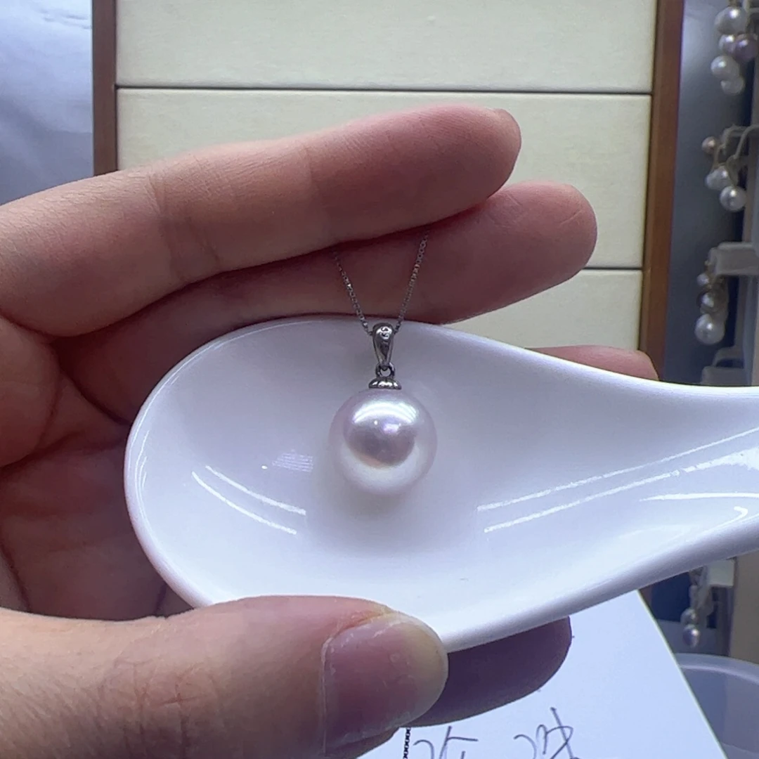 淡水珍珠吊坠(不含链)银S925镶嵌