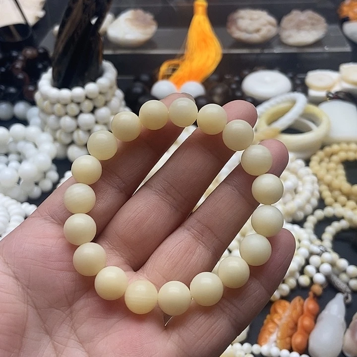 贝壳手串/手链贝雅轩工艺品全品全黄玉化哑光1.0单圈