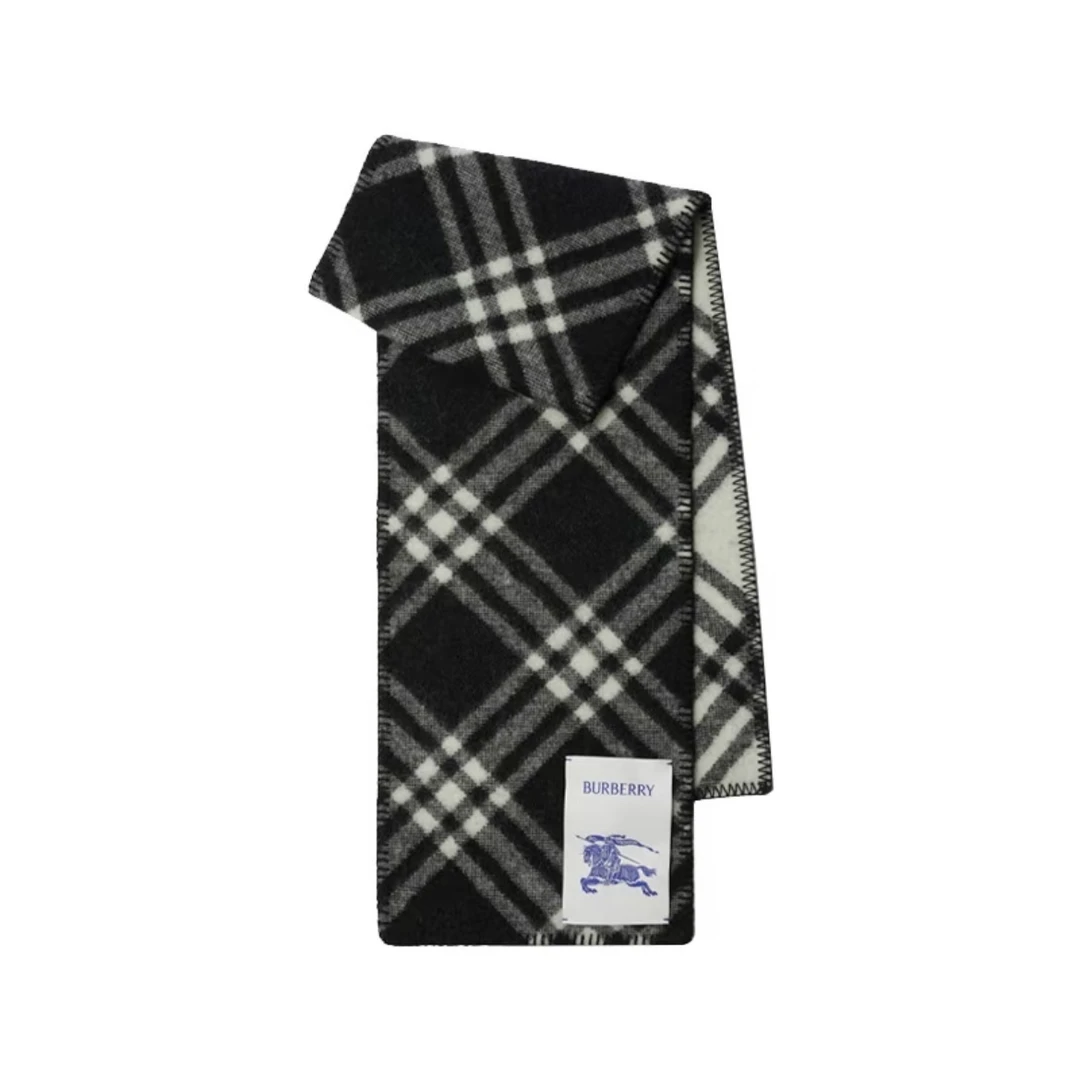 未使用 BURBERRY/博柏利 【milan奢品】战马标Logo字母贴布羊毛围巾