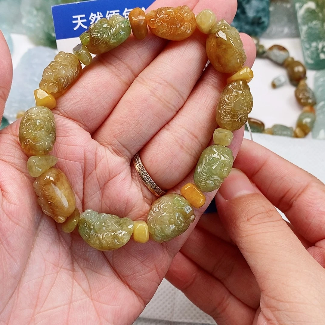 ꧁***꧂翡翠未镶嵌颈饰钟馗手串