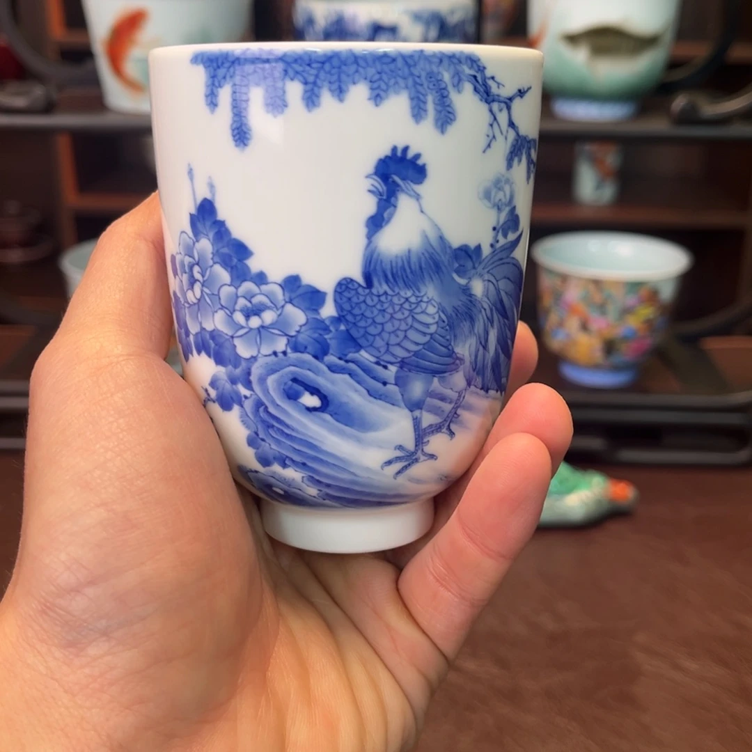 陶杯子景德镇陶东方陶瓷杯子盖碗壶