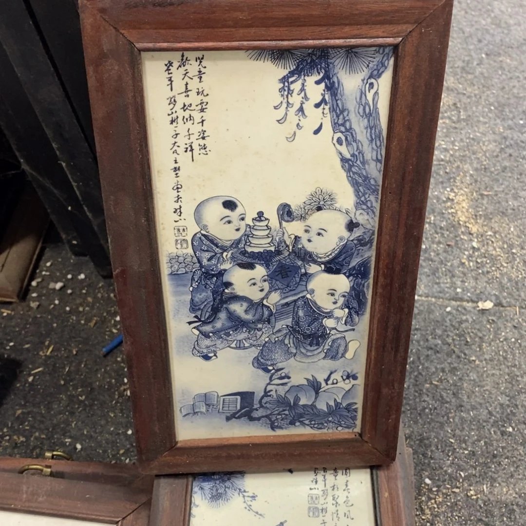 瓷片28*16*1景德镇瓷板画柴窑烧制