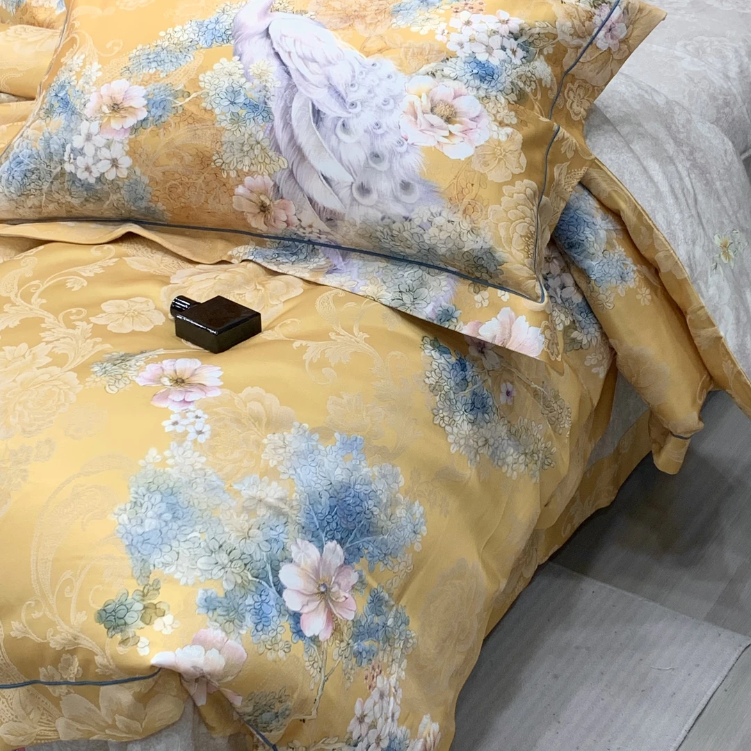 【LANRENMIAO】金色满庭 全棉磨毛高精密色织提花床上用品四件套