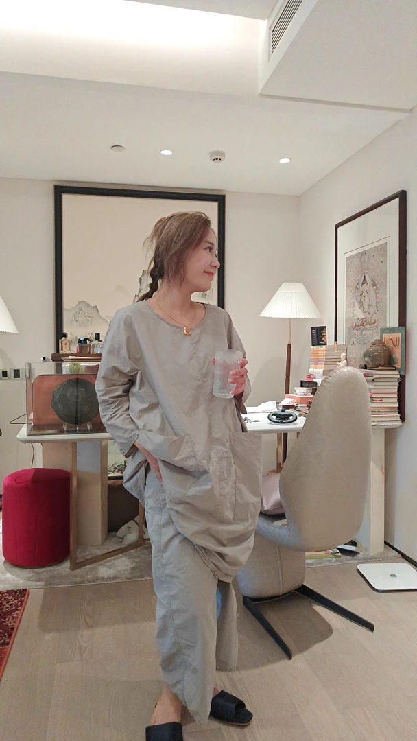 华裔陈总高定【设计款】日本云雾褶皱丝棉秋冬套装8022