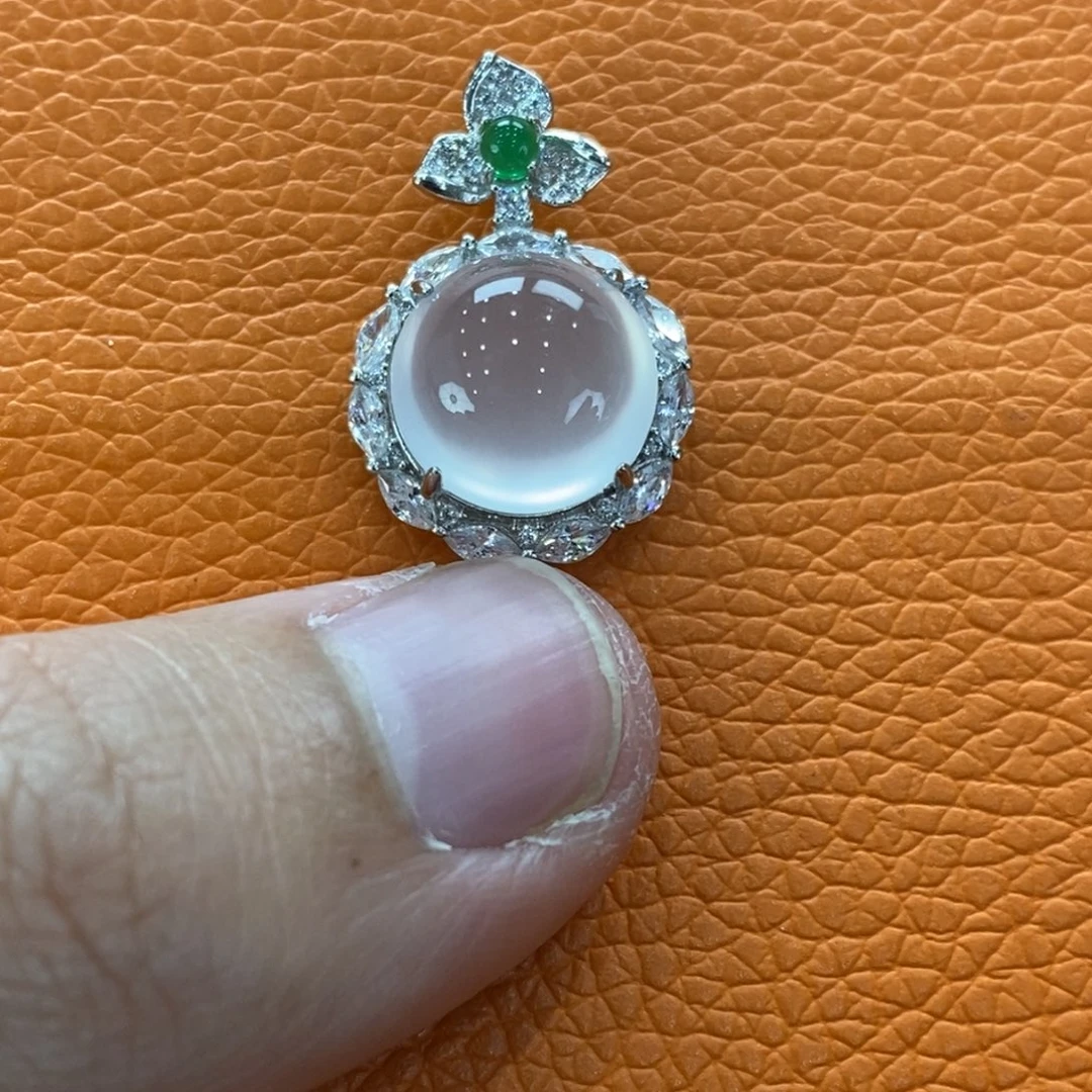 石英质玉吊坠(赠链)银S925镶嵌