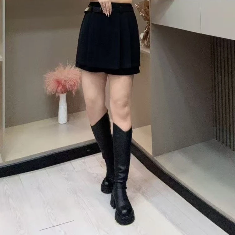 冬季半身裙-凡 5085时尚潮流洋气腰带款百搭设计胖MM大码女装新款
