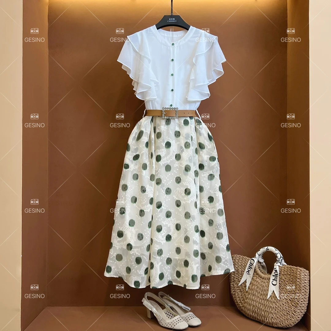 【露】春夏丨设计师轻奢法式印花女士连衣裙 CX-2024289