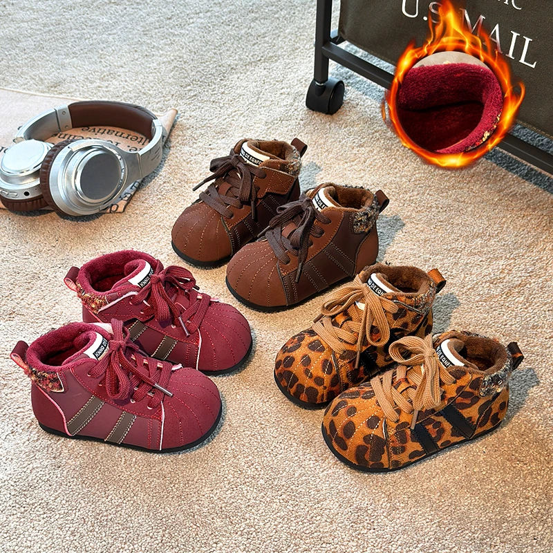 秋冬季支撑易弯折秋冬运动鞋加绒童鞋舒适男童女童5108