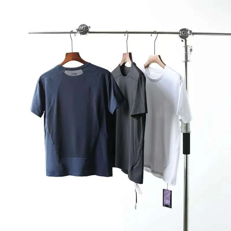 25夏季凉感冰丝男装夏季休闲运动跑步速干弹力透气T恤短袖象2506