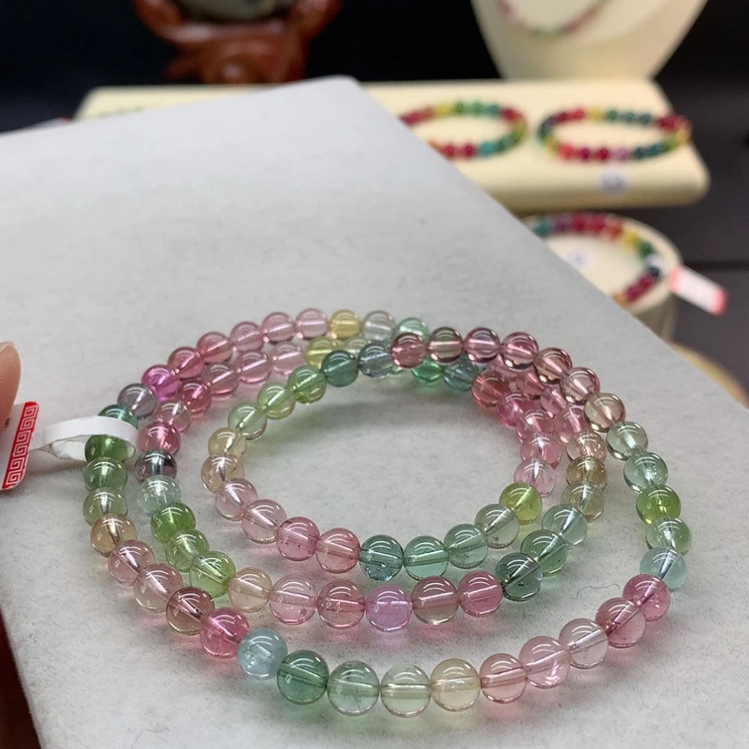 【闪购商品】未镶嵌手链碧玺荧光人鱼多圈5.8