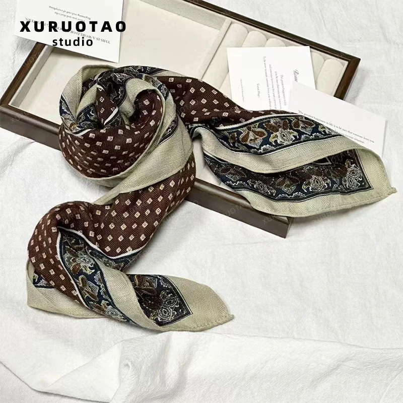 XURUOTAO 【尼泊尔方巾】羊毛百搭时尚气质感丝巾 T5580